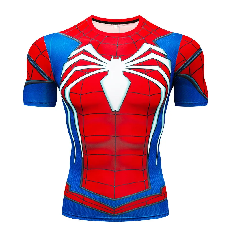 Повседневная мужская футболка для фитнеса с 3D супергероем Железным человеком, компрессионная футболка с коротким рукавом для фитнеса, летняя модная футболка для фитнеса - Цвет: CY009