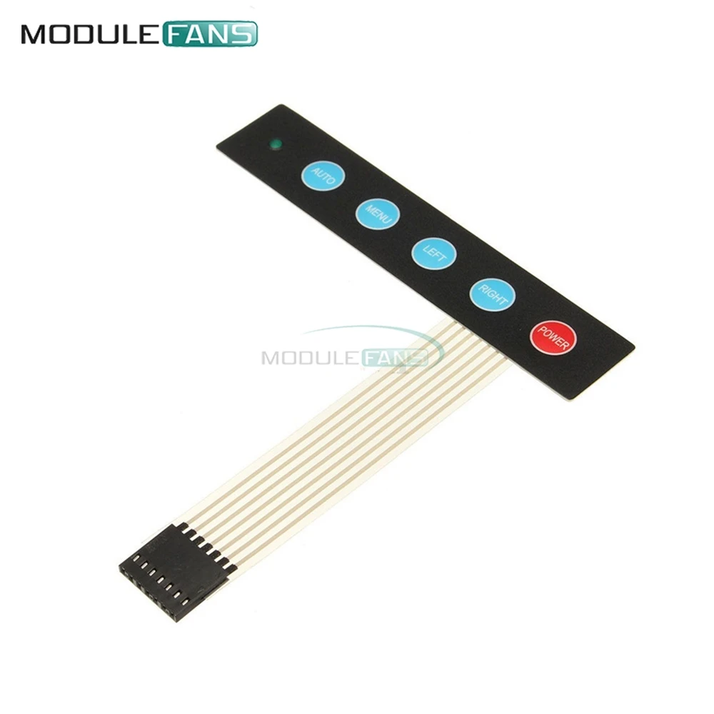 

LED 1x5 Matrix Array 5 Key Membrane Switch Keypad Keyboard Menu Auto 1*5 Keys For Arduino Diy Electronic