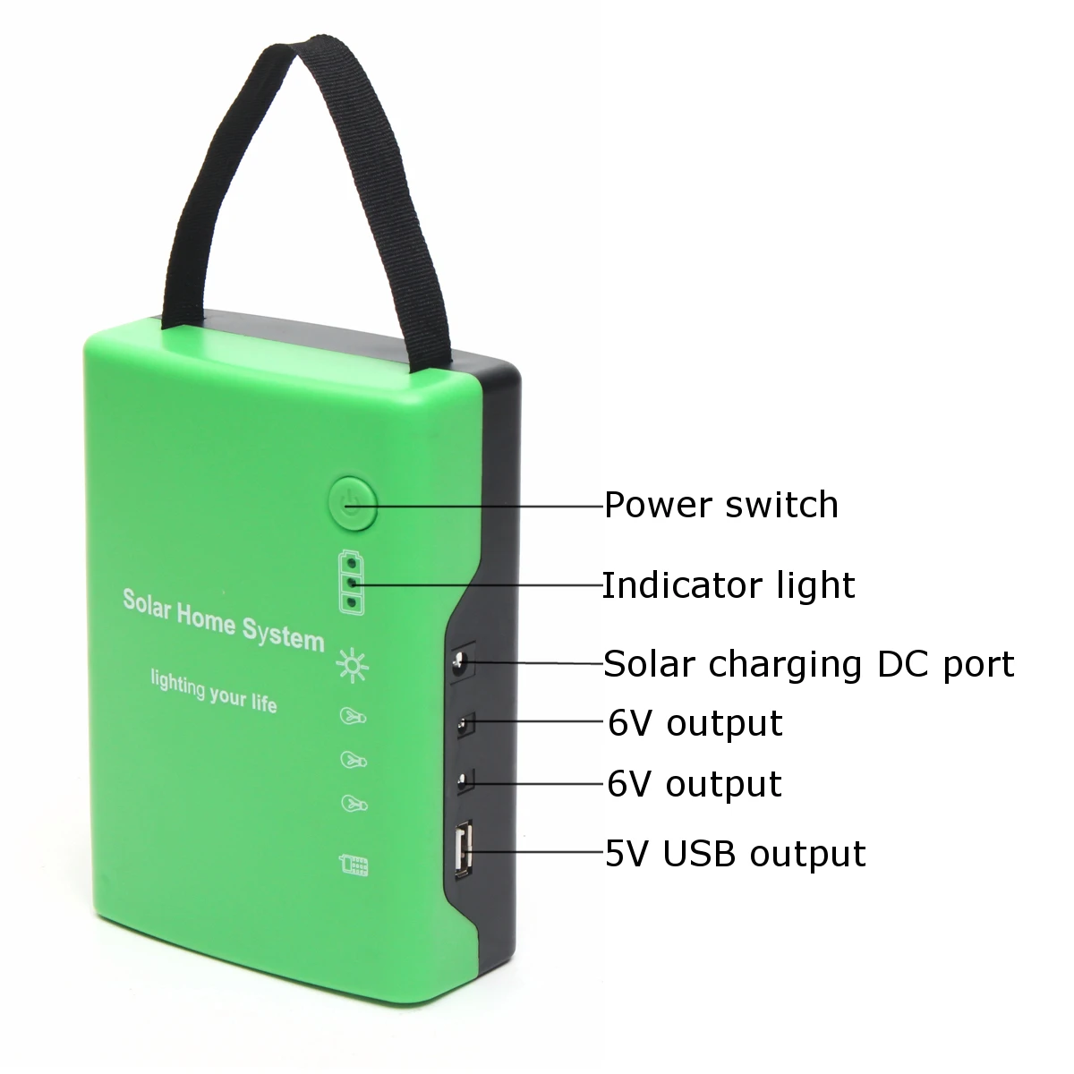 Portable Solar Panel Power Generator LED Light USB Cable Charge Emergency System Kit 4.5Ah/6V batteries Energy for Home Outdoor