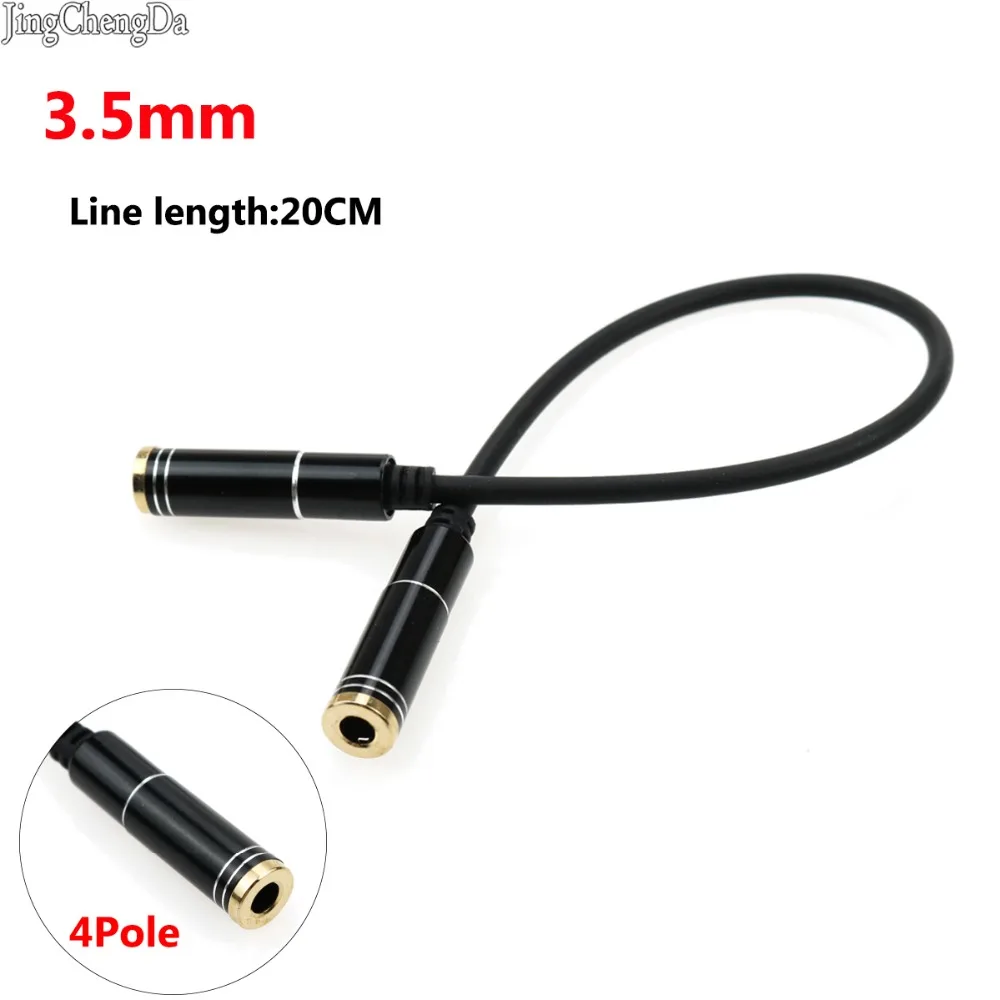 JCD 4-полюсный 3 5 Jack Женский аудио кабель удлинитель AUX c двумя штекерами мм для