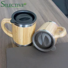 Натуральная бамбуковая кружка с Нержавеющая сталь вкладыш Творческий Вакуумная чашка для кофе, молока кружка с крышкой кружки для путешествий