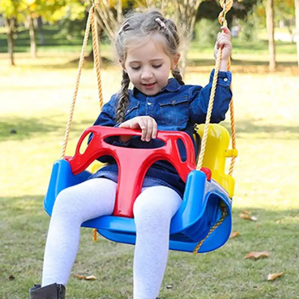 Us 33 99 32 Off Indoor Outdoor Safe Healthy Swing For Kids Toys For Children Baby Low Back Pe Plastic Basket Fun Crazy Games Leisure Time In Toy
