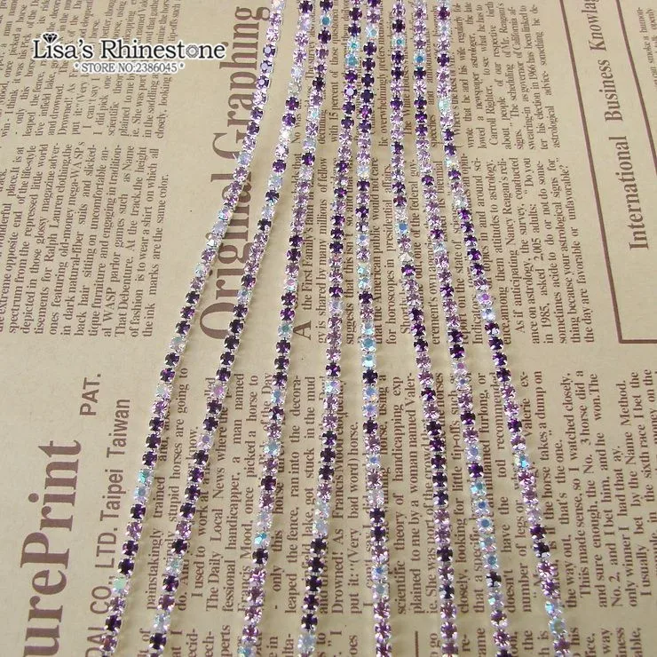 1 м горный хрусталь цепи градиент фиолетовый с серебряным покрытием базы для DIY Красота аксессуар, Книги по искусству