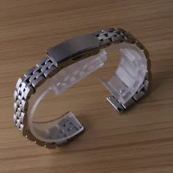 Нержавеющая сталь Твердые звенья прямой конец браслет женские модные наручные часы ремешок маленький 10 мм 12 мм 14 мм