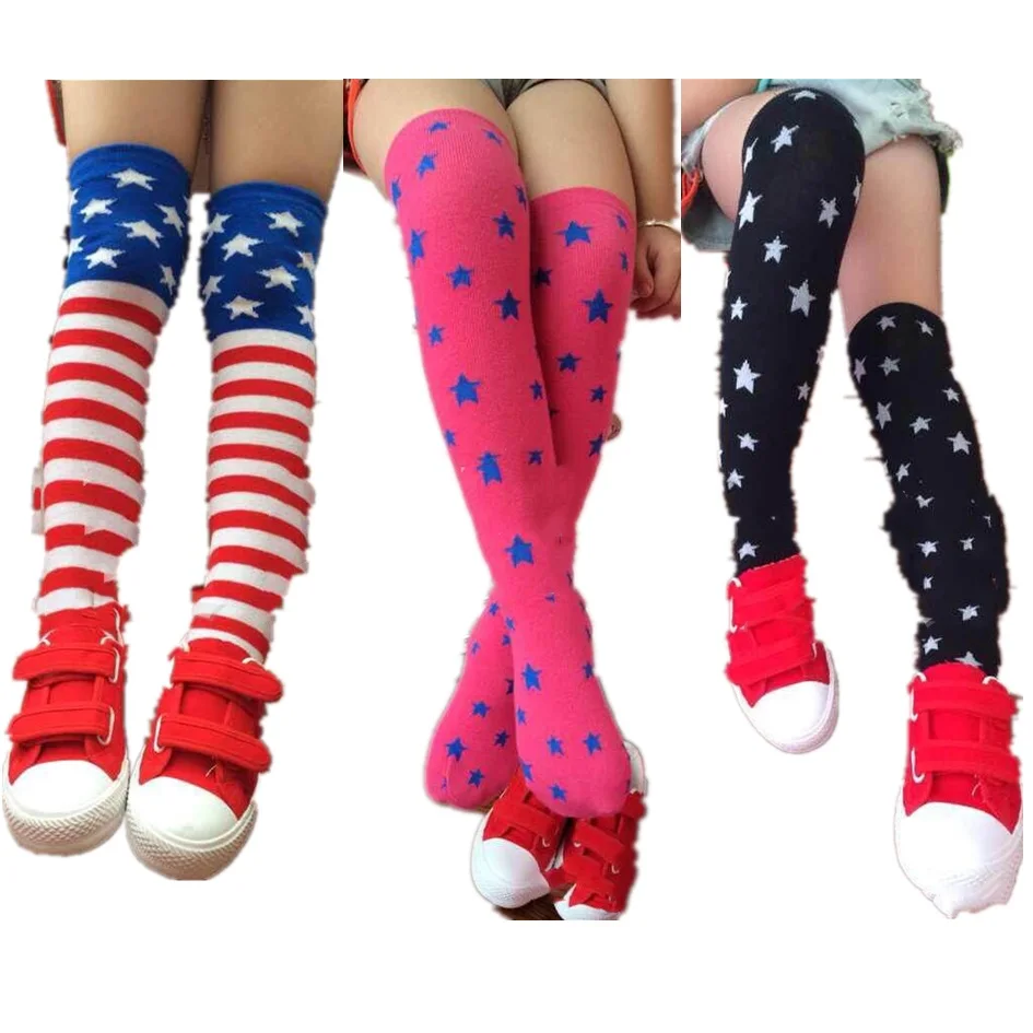 Новинка 2019 чулочно носочные изделия Heelless для девочек детские чулки со звездами и