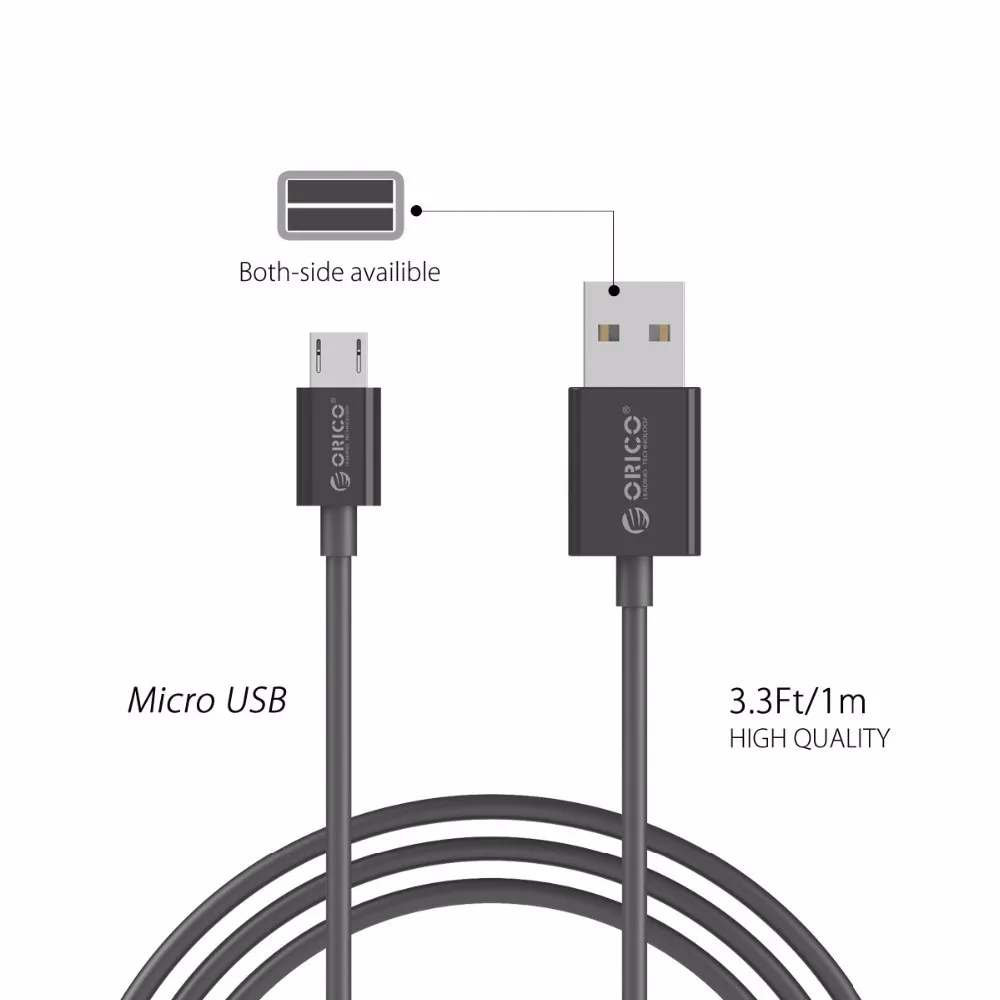 ORICO USB кабель 0,5 м/0,8 м/1 м USB2.0 A к Micro-B кабель для передачи данных для samsung Xiaomi LG Tablet Android USB ЗУ для мобильного телефона