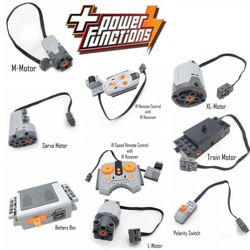 

Technic Train Motor Remote Receiver LED Light Battery Box Power Functions legoinglys technic Power functions Blocks Accessories