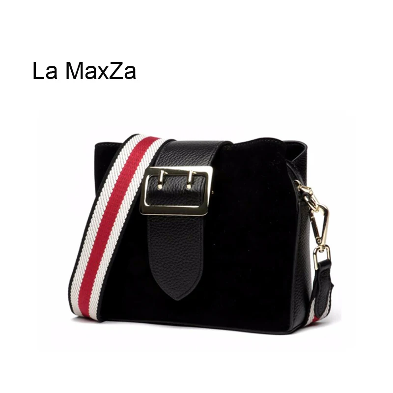 La MaxZa Genuine Leather Handbags For Women Slim Shoulder Bags Black Purse Real Patent Leather Handbag Cow Leather Shoulder Bags