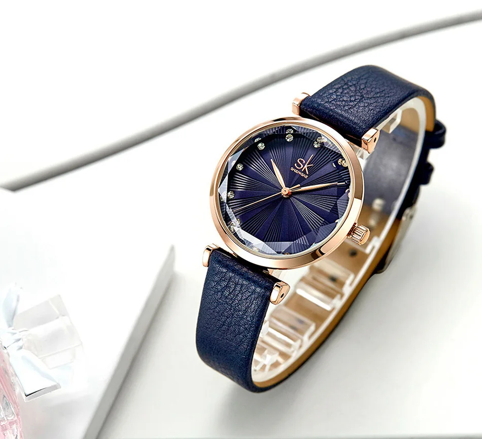 SK Luxury Brand Leather Ladies Wrist Watches Women Prism Quartz Watch For SHENGKE Female Clock reloj mujer 2019 relogio feminino (14)