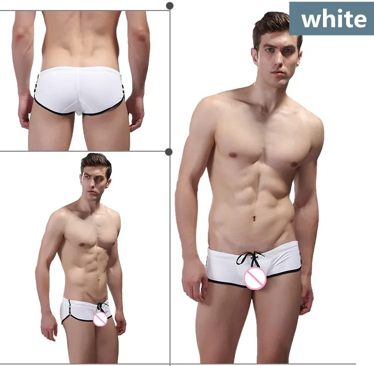 Сексуальное нижнее белье мужские боксеры cueca masculina calzoncillos бандаж большого размера плавательные спортивные шорты-бермуды masculina - Цвет: white