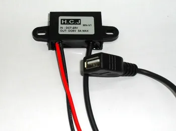 

Free Shipping! DC-DC 12V to 5V 24V to 5V step-down module USB car power module
