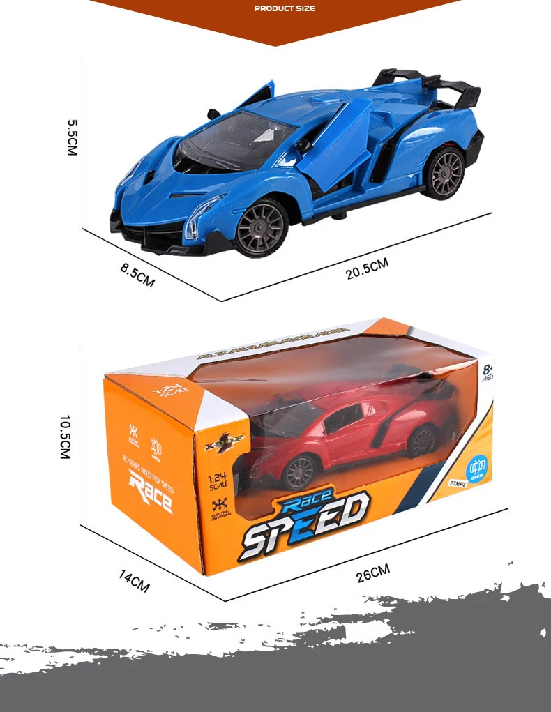 Обновленная версия, супер гоночный автомобиль, открытая дверь, Радиоуправляемый скоростной Радиоуправляемый спортивный автомобиль, 1:24 мотор, рождественский подарок, детская игрушка