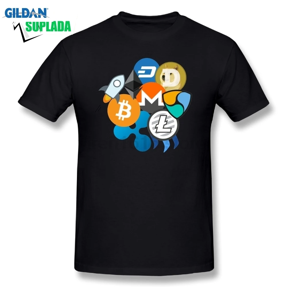 Bitcoin Ripple T Shirt Ethereum Litecoin NEM Dash Monero Stellar Lumens Sm Cryptocurrency s T-Shirt O Neck s