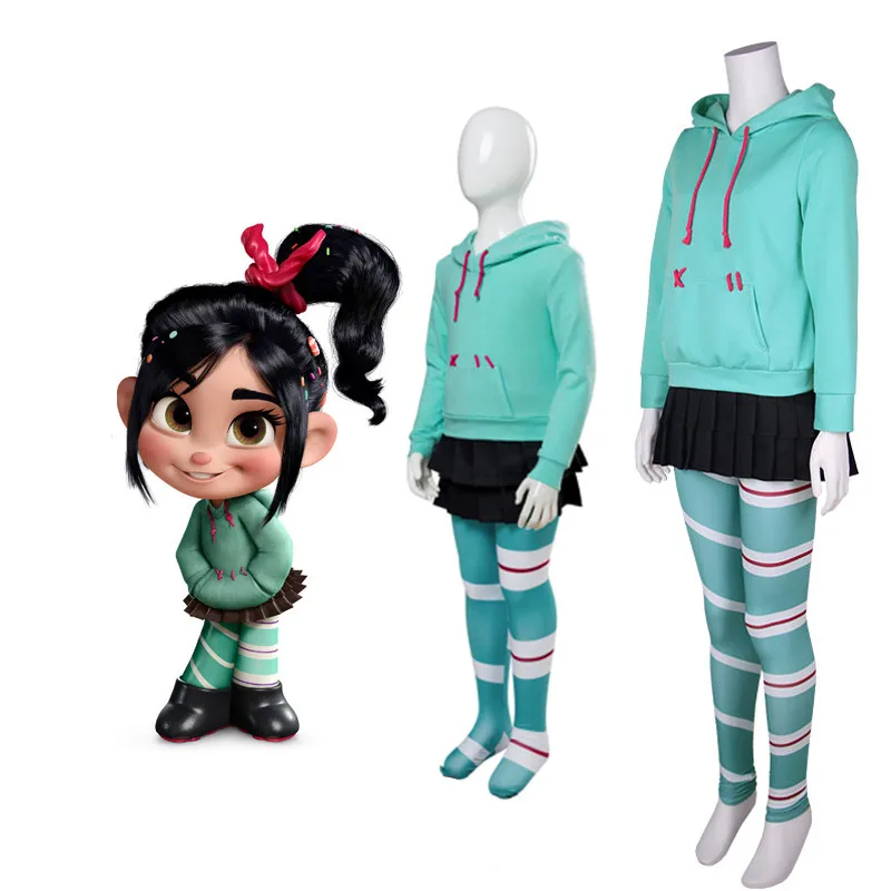 

Vanellope Wreck-It Ralph2 Anime Cosplay Vanellope von Schweetz anime hoodies skirt cosplay costume