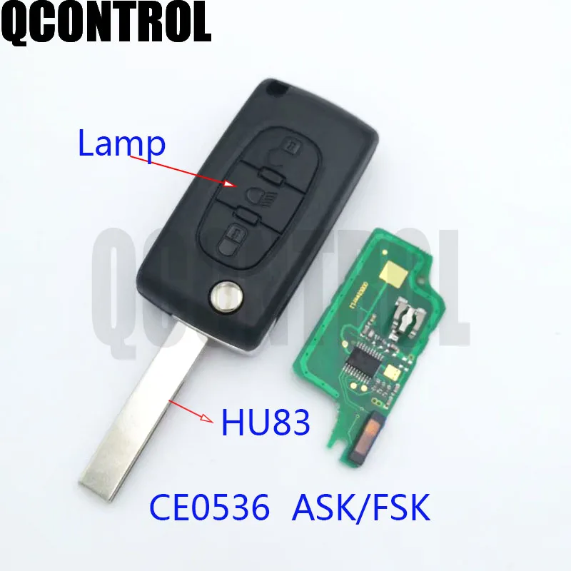 QCONTROL дистанционный ключ 433 МГц для CITROEN C2 C3 C4 C5 Berlingo; Picasso Автоматический Дверной замок(CE0536 ASK/FSK HU83 Blade