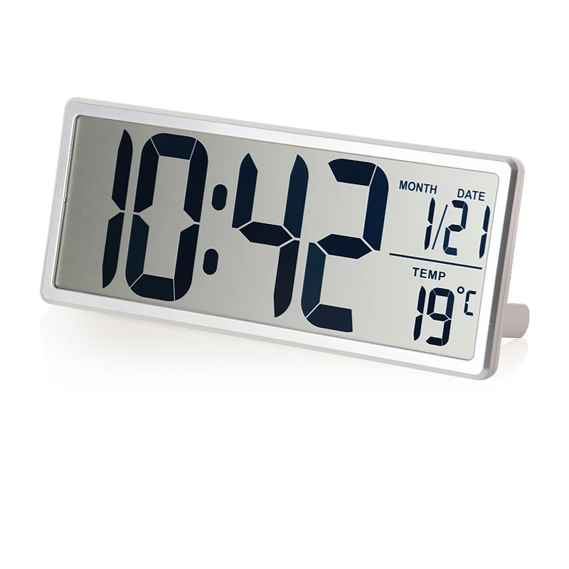PUPOUSE Réveil de Voyage Pliable Rétro-éclairage Horloge Digital Silencieux Écran LCD avec Date Température Affichage avec Pouch en Cuir PU LED 