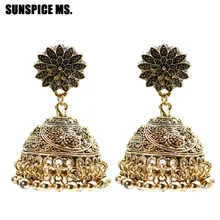 SUNSPICE, MS, этнические, индийские, птичья клетка, серьги для женщин, античное золото, серебро, цвет, Египетский, серьги-капли, Ретро стиль, Ретро стиль, бохо, Древние ювелирные изделия