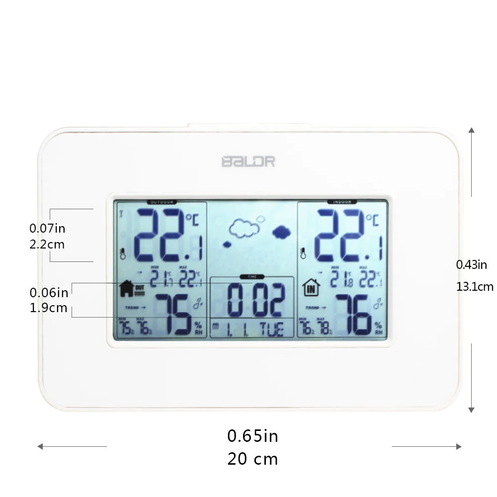 Baldr lcd беспроводной датчик температуры и влажности для помещений и улицы, Повтор будильника, цифровой гигрометр, метеостанция, термометр