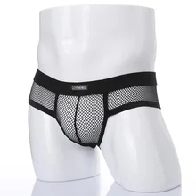 Roupa interior sexy u bugle malha pura baixa ascensão cuecas sexy lingerie transparente masculino malha respirável cuecas