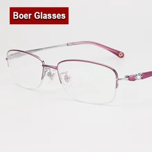 Новые женские очки из чистого титана, очки для близорукости, оптические очки по рецепту, женские модные очки, оправа Halfrim 6624