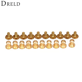 

20Pcs 6mm Leather decorative buttons Brass Belt Bag Screw Rivet Button Chicago Screw In Button Studs Sewing buttons