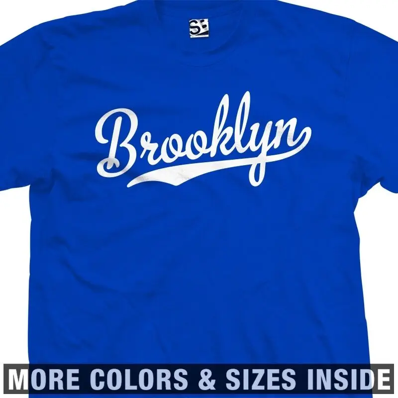 Бруклин скрипт Футболка-бейсбольный хвост BKNY Crooklyn NY-все размеры и цвета | Мужская