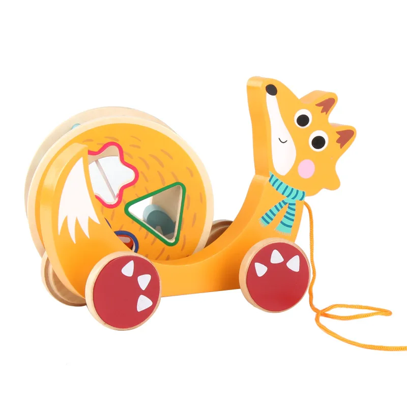 Early Learning Toy Children Kids Baby Colorful Wooden Mini Fox