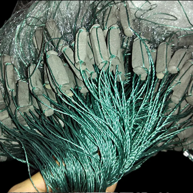 quality gill net H3*L80m 3layer 3.5cm and 15cm mesh sink net fish trap sticky fishing net outdoor pesca fishing network