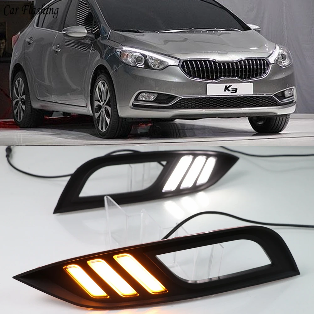 Автомобильная проблесковая для Kia K3 Cerato 2013 2014 2015 2016 Led Габаритные огни DRL