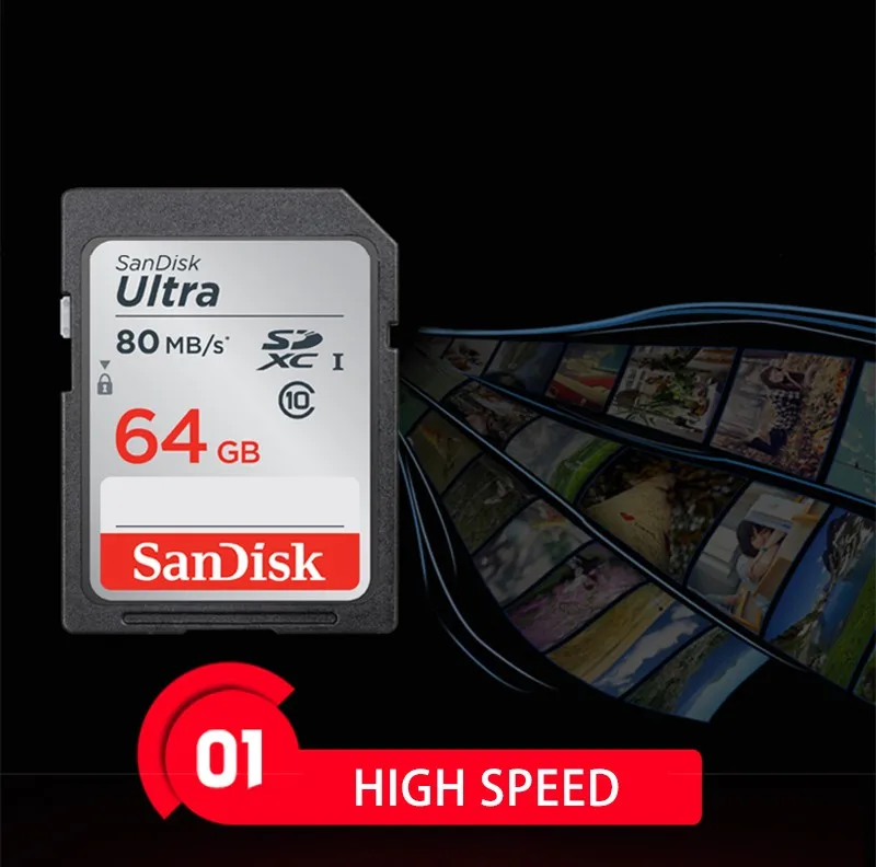 Оригинальный sandisk SD карты Ультра 80 МБ/s16gb 32 ГБ 64 ГБ 128 ГБ карты флэш-памяти Реальная емкость карты памяти SD для камеры feeshipping