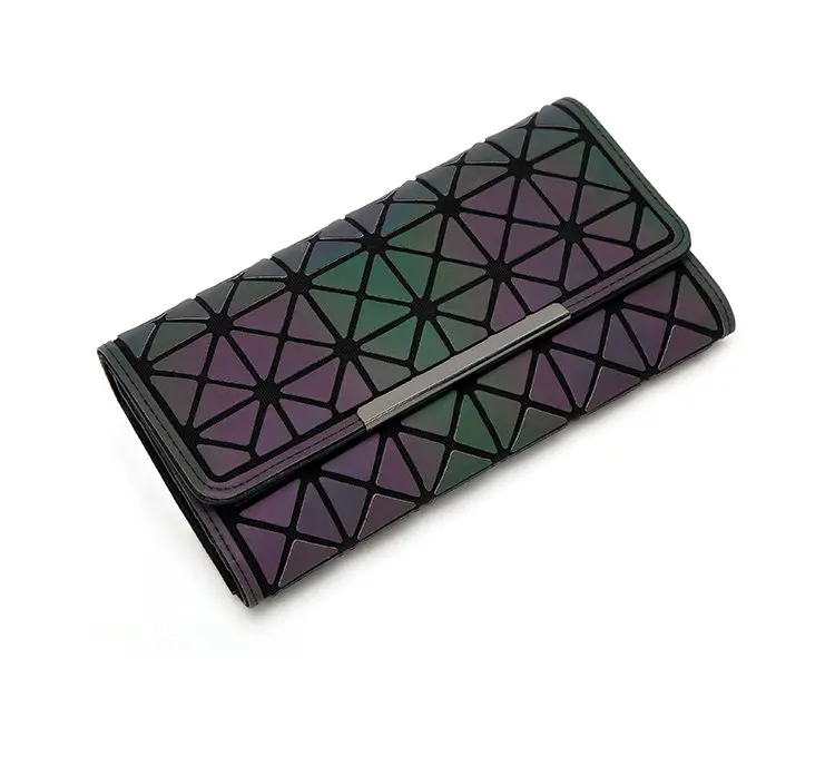 Luminous Wallets Card Holder Wallet Women Long Clutch Small Purses Lattice Standard Wallets Noctilucent Bag carteir