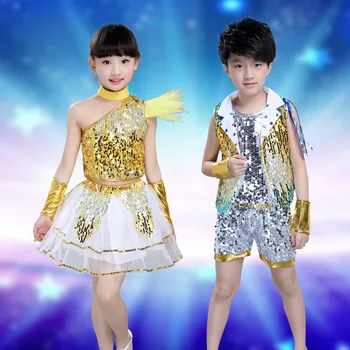 

Latin Dance Dress For Girls Boys Costumes Kids Tassel Sequins Competition Clothes Children Latin Dance Costumes Costumes H136
