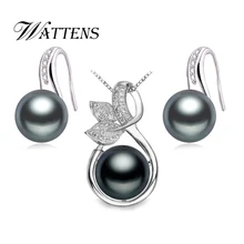 Ювелирные изделия из жемчуга, серебро 925 пробы, подвеска, ювелирный набор, натуральный жемчуг, ожерелье, серьги для женщин, подарок на свадьбу, помолвку, Новинка