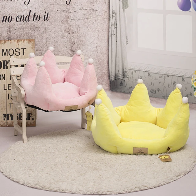 Warm Dog Beds For Small Dogs Cute Crown Shape Dog House Nest Soft Cotton Puppy Bed Warm Dog Beds For Small Dogs Cute Crown Shape Dog House Nest Soft Cotton Puppy Bed