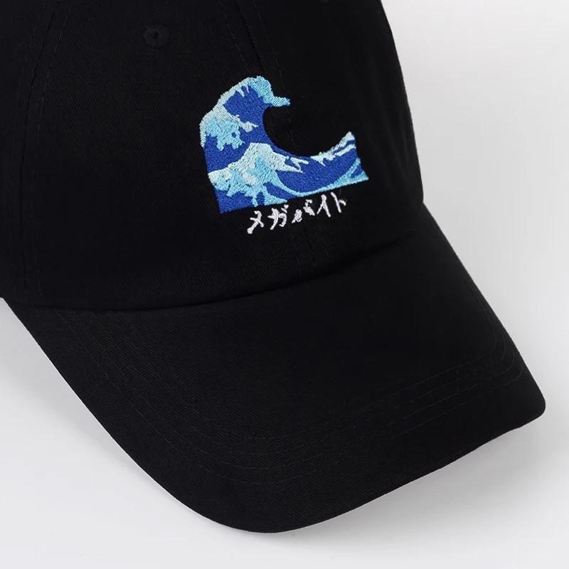 VORON Новая мода Harajuku черный пара волна Вышивка Snapback Бейсбол кепки повседневное Гибкие карнизы шляпа дышащий солнцезащитный крем шапки