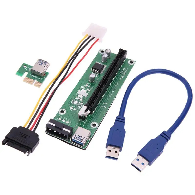 

30cm USB 3.0 PCI-E PCI Express Riser Card 1x to16x Extender Riser Card Adapter SATA Power Cable supply for Miner Machine