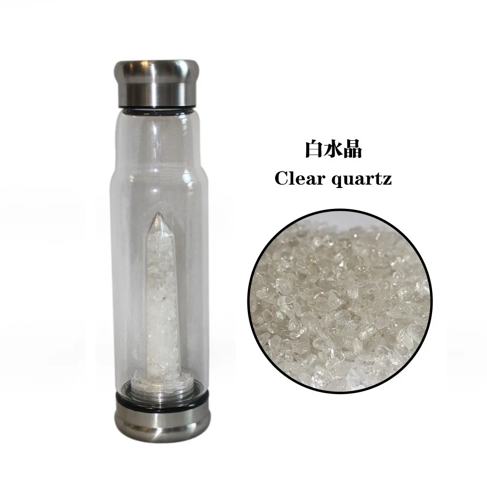 Натуральный кристалл дробленое каменное стекло бутылка для воды Кристал острый заживление обелиска палочка Elixir кварцевый кристалл Горячая для gif