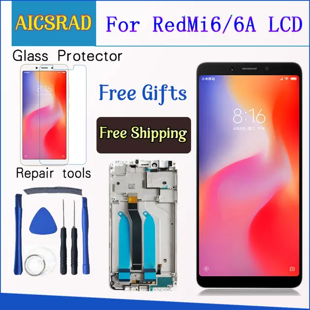 100 Tested LCD display For Xiaomi Redmi 6A 5 45 inch touch screen digitizer assembly For 100% Tested LCD display For Xiaomi Redmi 6A 5.45 inch touch screen digitizer assembly For Redmi 6 With Frame Free Shipping