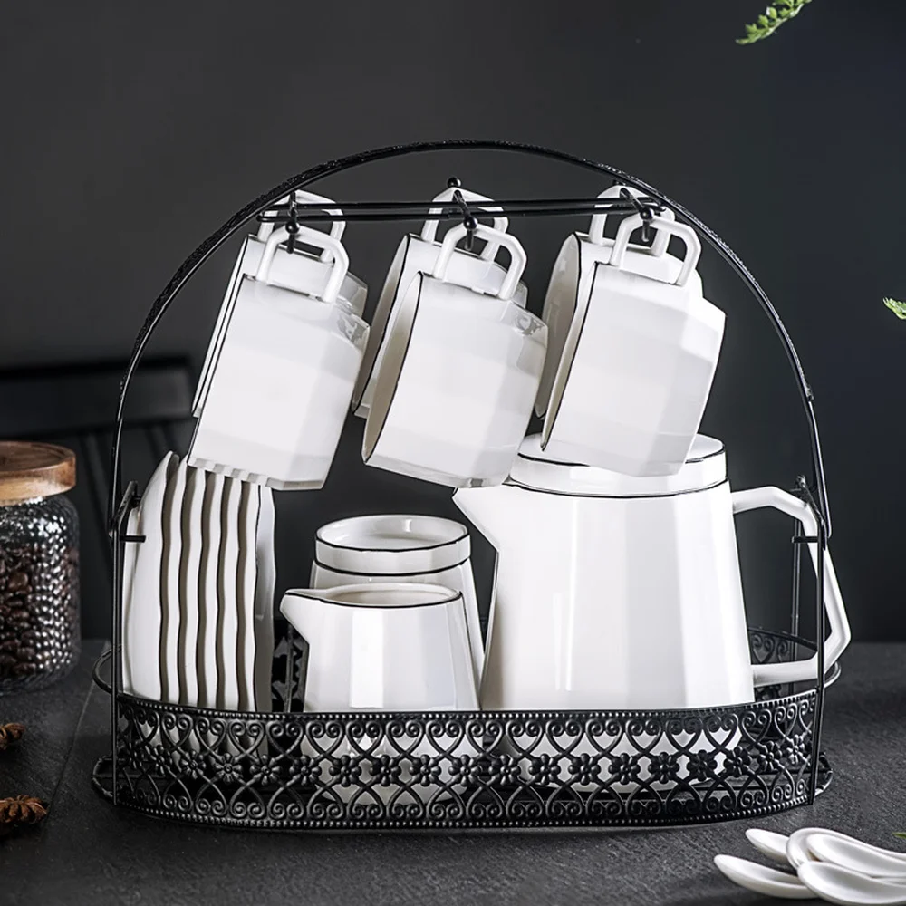 

Creative simple ceramic coffee set Nordic large capacity cold water coffee maker with coffee cup water cup set LM01221807
