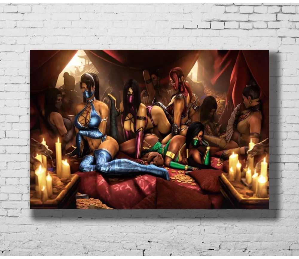 

Mortal Kombat X Fighting Game Wall Sticker Home Decoration Silk Art Poster