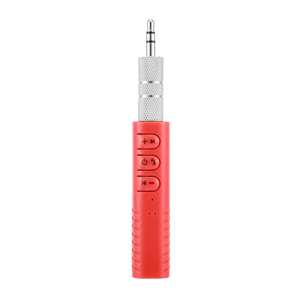 Мини-комплект беспроводной связи Bluetooth для автомобиля Hands free Bluetooth 3,5 мм разъем аудио разъем приемник адаптер Bluetooth AUX для динамика наушников - Название цвета: Красный
