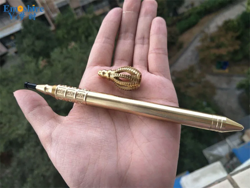 Emoshire Tang Seng Meng magic pestle signature pen handmade King Kong sticks brass pen high-end gift metal signature pen (9)