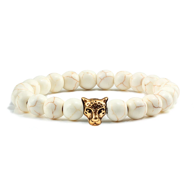 Золотой Леопардовый браслет Будда из бусин Femme Homme натуральный камень молитва йога мужские ювелирные изделия Этнические браслеты ручной работы и браслеты подарок