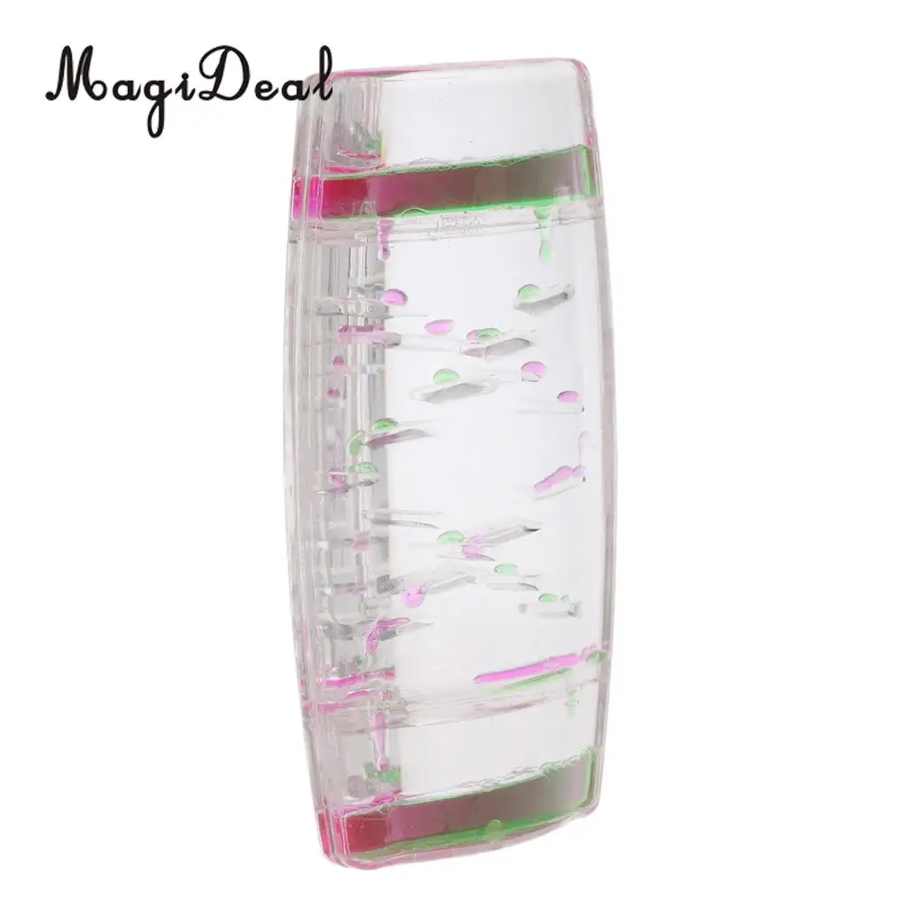 Acrylic Square Floating Oil Liquid Bubbler Motion Timer Hour Glass Ladder Sandglass for Home Office Decor Novelty Birthday GIft
