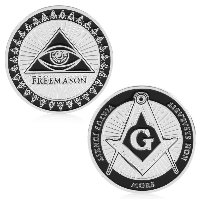 

Masonic Freemason Mors Eye Pyramid Non Separabit Virtus Junxit Challenge Coin-P101