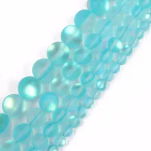 Froste круглый хрустальные бусины Голубое озеро цвет прозрачный бисер свободные изготовления бусин браслет, Цепочки и ожерелья, DIY ювелирных 6/8/10/12 мм