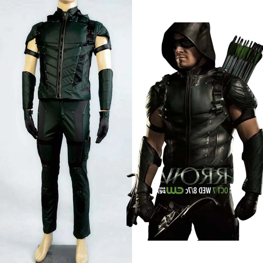 Green Arrow season 4 Cosplay Costume Superhero Oliver Queen green arrow costume leather suit