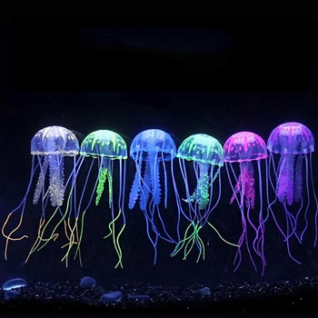 

Glowing Effect Artificial Jellyfish Fish Tank Aquarium Decoration Mini Submarine Ornament Underwater Pet Decor