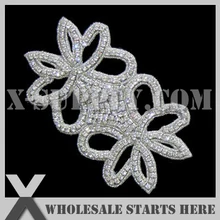 30 шт./партия) Свадебная металлическая аппликация из горного хрусталя бисерная нашивка для свадебное платье под заказ украшение, X1-RAT2221
