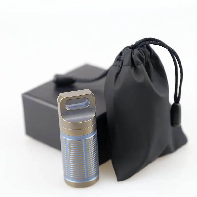 Soporte para pastillas de titanio resistente al agua de alta calidad/contenedor de emergencia para campamento al aire libre botella de medicina cápsula caja 2,6*1\